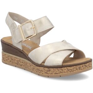 Rieker 63795-60 Light Gold Womens Wedge Sandals in a Plain Man-made in Size 41 Rieker 63795-60 Light Gold Womens Wedge Sandals in a Plain Man-made in Size 41