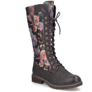 Rieker 94731-91 Black floral Womens knee-high boots in a Plain Synthetic in Size 38 Rieker 94731-91 Black floral Womens knee-high boots in a Plain Synthetic in Size 38
