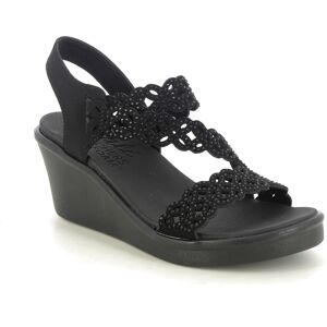 Skechers Rumble On Sassier Dayz BBK Black Womens Wedge Sandals 119617 in a Plain Man-made in Size 7 Skechers Rumble On Sassier Dayz BBK Black Womens Wedge Sandals 119617 in a Plain Man-made in Size 7