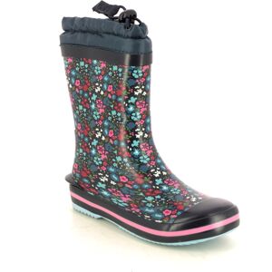 Start Rite Puddle Floral Navy Kids wellies 9934-8 in a Plain Rubber in Size 2 Start Rite Puddle Floral Navy Kids wellies 9934-8 in a Plain Rubber in Size 2