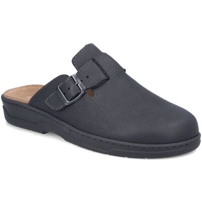 Rieker 20394-00 Black leather Mens Mule Slippers in a Plain Leather in Size 45 Rieker 20394-00 Black leather Mens Mule Slippers in a Plain Leather in Size 45
