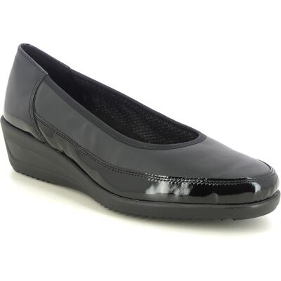 Ara Zurich Black leather Womens Wedge Shoes 40617-25 in a Plain Leather in Size 4.5 Ara Zurich Black leather Womens Wedge Shoes 40617-25 in a Plain Leather in Size 4.5