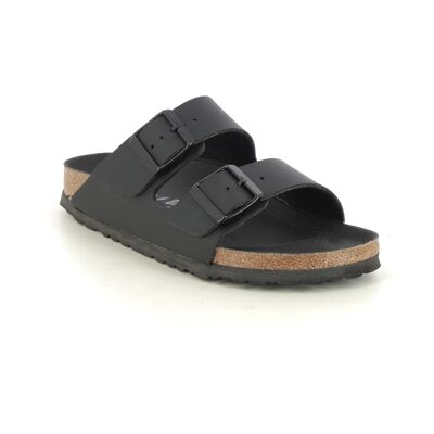 Birkenstock Arizona Ladies Narrow Black leather Womens Slide Sandals 101906931 in a Plain Leather in Size 41 Birkenstock Arizona Ladies Narrow Black leather Womens Slide Sandals 101906931 in a Plain Leather in Size 41