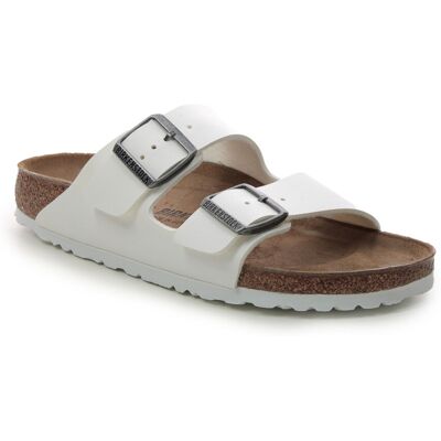 Birkenstock Arizona Ladies White Womens Slide Sandals 55268366 in a Plain Man-made in Size 38 Birkenstock Arizona Ladies White Womens Slide Sandals 55268366 in a Plain Man-made in Size 38