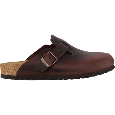Birkenstock Boston W Brown leather Womens slipper mules 86013321 in a Plain Leather in Size 35 Birkenstock Boston W Brown leather Womens slipper mules 86013321 in a Plain Leather in Size 35