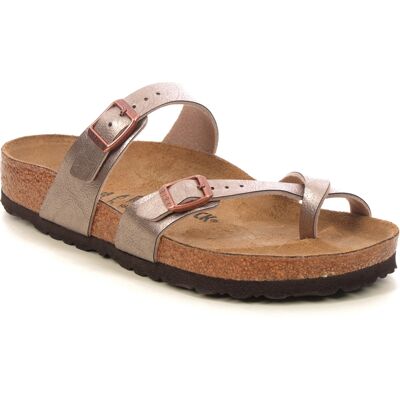 Birkenstock Mayari Regular Taupe Womens Toe Post Sandals 101640850 in a Plain Man-made in Size 40 Birkenstock Mayari Regular Taupe Womens Toe Post Sandals 101640850 in a Plain Man-made in Size 40