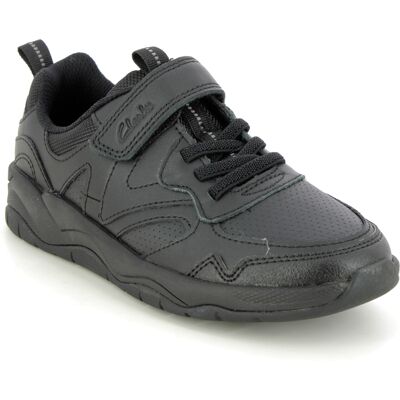 Clarks Clowder Sprint O Black leather Kids Boys Shoes 6617-06F in a Plain Leather in Size 2.5 Clarks Clowder Sprint O Black leather Kids Boys Shoes 6617-06F in a Plain Leather in Size 2.5