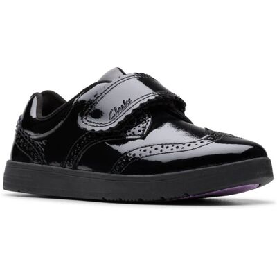 Clarks Disco Skip 1v Black patent Kids girls school shoes 8500-36F in a Plain Coated Leather in Size 1 Clarks Disco Skip 1v Black patent Kids girls school shoes 8500-36F in a Plain Coated Leather in Size 1