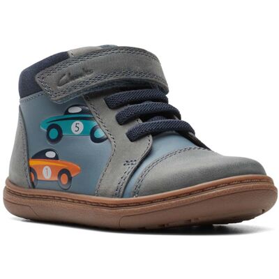 Clarks Flash Retro Car Denim leather Kids Toddler Boys Boots 7528-26F in a Plain Leather in Size 4.5 Clarks Flash Retro Car Denim leather Kids Toddler Boys Boots 7528-26F in a Plain Leather in Size 4.5