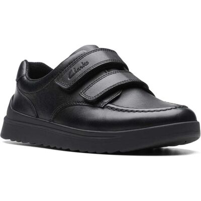 Clarks Goal Style K Black leather Kids Boys Shoes 7535-46F in a Plain Leather in Size 12.5 Clarks Goal Style K Black leather Kids Boys Shoes 7535-46F in a Plain Leather in Size 12.5