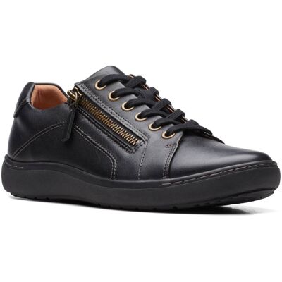 Clarks Nalle Lace Black Leather Womens lacing shoes 7198-64D in a Plain Leather in Size 7 Clarks Nalle Lace Black Leather Womens lacing shoes 7198-64D in a Plain Leather in Size 7