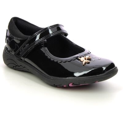 Clarks Relda Sea K Mary Jane Black patent Kids girls school shoes 7224-16F in a Plain Leather in Size 2 Clarks Relda Sea K Mary Jane Black patent Kids girls school shoes 7224-16F in a Plain Leather in Size 2