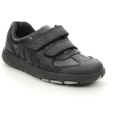 Clarks Rex Stride K Black leather Kids Boys Shoes 6269-86F in a Plain Leather in Size 13 Clarks Rex Stride K Black leather Kids Boys Shoes 6269-86F in a Plain Leather in Size 13