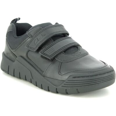 Clarks Scooterspeed K Black leather Kids Boys Shoes 5235-46F in a Plain Leather in Size 10 Clarks Scooterspeed K Black leather Kids Boys Shoes 5235-46F in a Plain Leather in Size 10