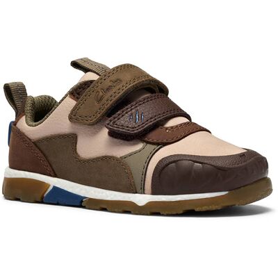 Clarks Steggy2track T Taupe multi Kids Boys Toddler Shoes 8623-67G in a Plain Leather in Size 4.5 Clarks Steggy2track T Taupe multi Kids Boys Toddler Shoes 8623-67G in a Plain Leather in Size 4.5