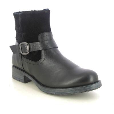 Creator Prima Buckle Black leather Womens ankle boots IB25187-31 in a Plain Leather and Suede in Size 37 Creator Prima Buckle Black leather Womens ankle boots IB25187-31 in a Plain Leather and Suede in Size 37