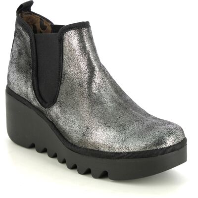 Fly London Byne Blu Silver Glitz Womens Wedge Boots P501349-017 in a Plain Leather in Size 36 Fly London Byne Blu Silver Glitz Womens Wedge Boots P501349-017 in a Plain Leather in Size 36