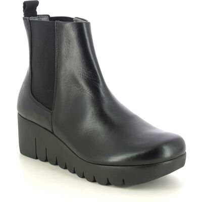 Fly London Vaze Violet Lbc Black leather Womens Wedge Boots P145177-000 in a Plain Leather in Size 39 Fly London Vaze Violet Lbc Black leather Womens Wedge Boots P145177-000 in a Plain Leather in Size 39