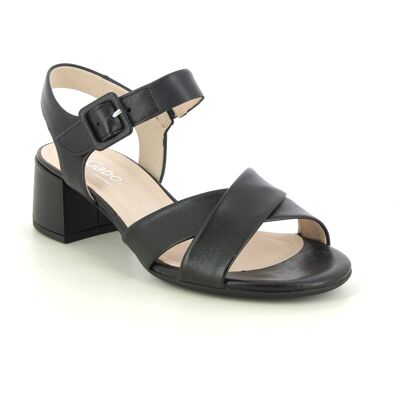 Gabor Jamma Black leather Womens Heeled Sandals 82.913.27 in a Plain Leather in Size 5 Gabor Jamma Black leather Womens Heeled Sandals 82.913.27 in a Plain Leather in Size 5