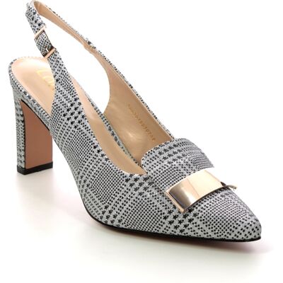 Lotus Oti Check Silver Womens Slingback Shoes in a Plain Textile in Size 6 Lotus Oti Check Silver Womens Slingback Shoes in a Plain Textile in Size 6