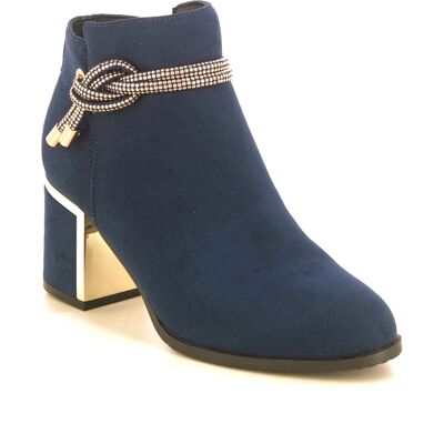 Lotus Tina Knot Navy Womens Heeled Boots in a Plain Textile in Size 6 Lotus Tina Knot Navy Womens Heeled Boots in a Plain Textile in Size 6