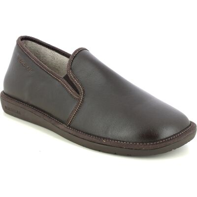 Nordikas Noble Brown leather Mens Mule Slippers 663- in a Plain Leather in Size 41 Nordikas Noble Brown leather Mens Mule Slippers 663- in a Plain Leather in Size 41