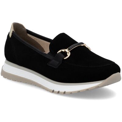 Rieker 49042-00 Black Suede Womens loafers in a Plain Leather in Size 38 Rieker 49042-00 Black Suede Womens loafers in a Plain Leather in Size 38