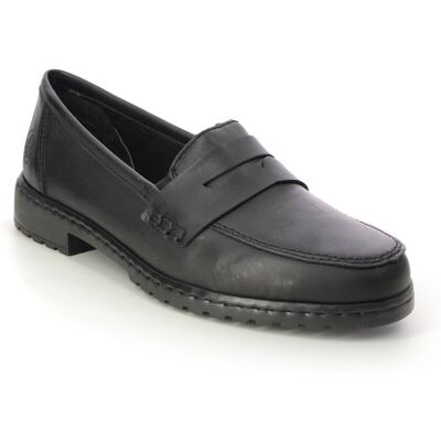 Rieker 51867-00 Black leather Womens loafers in a Plain Leather in Size 40 Rieker 51867-00 Black leather Womens loafers in a Plain Leather in Size 40