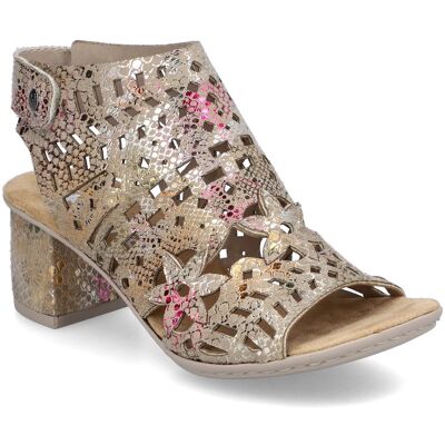 Rieker 64780-90 Beige Floral Womens Heeled Sandals in a Plain Synthetic in Size 41 Rieker 64780-90 Beige Floral Womens Heeled Sandals in a Plain Synthetic in Size 41