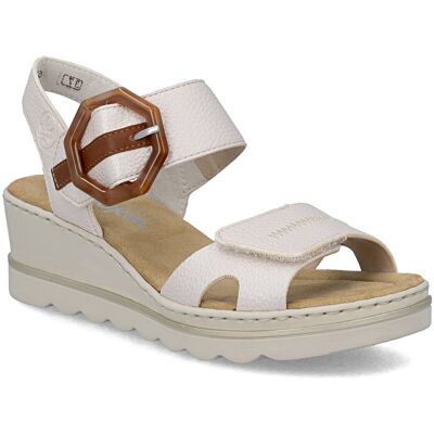 Rieker 67476-91 Oyster Pearl Womens Wedge Sandals in a Plain Man-made in Size 41 Rieker 67476-91 Oyster Pearl Womens Wedge Sandals in a Plain Man-made in Size 41
