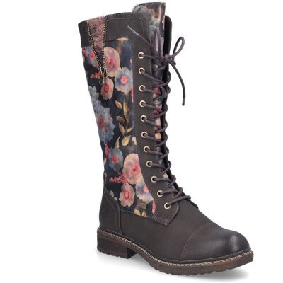 Rieker 94731-91 Black floral Womens knee-high boots in a Plain Synthetic in Size 40 Rieker 94731-91 Black floral Womens knee-high boots in a Plain Synthetic in Size 40