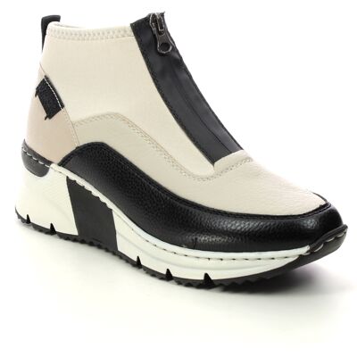 Rieker N6352-60 Off White Black Womens Hi Tops in a Plain Man-made in Size 38 Rieker N6352-60 Off White Black Womens Hi Tops in a Plain Man-made in Size 38