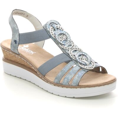 Rieker V38H8-12 Blue Womens Wedge Sandals in a Plain Man-made in Size 41 Rieker V38H8-12 Blue Womens Wedge Sandals in a Plain Man-made in Size 41