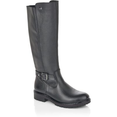 Rieker Y9192-00 Black leather Womens knee-high boots in a Plain Leather in Size 38 Rieker Y9192-00 Black leather Womens knee-high boots in a Plain Leather in Size 38