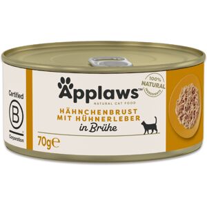 Applaws Adult Cat Cans Chicken in Broth 70g - Chicken Breast with Chicken Liver (6 x 70g) Applaws Adult Cat Cans Chicken in Broth 70g - Chicken Breast with Chicken Liver (6 x 70g)