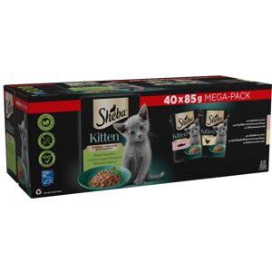 Sheba Pouches Mixed Selection Kitten Wet Cat Food in Gravy Mega Pack - 40 x 85g Sheba Pouches Mixed Selection Kitten Wet Cat Food in Gravy Mega Pack - 40 x 85g