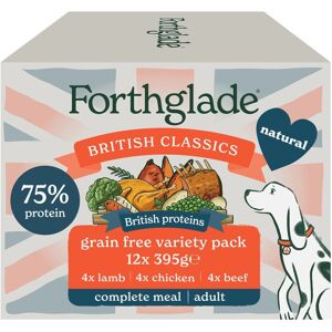 Forthglade Complete Meal Grain-Free Adult Dog - British Classics - Chicken, Lamb & Beef (12 x 395g) Forthglade Complete Meal Grain-Free Adult Dog - British Classics - Chicken, Lamb & Beef (12 x 395g)