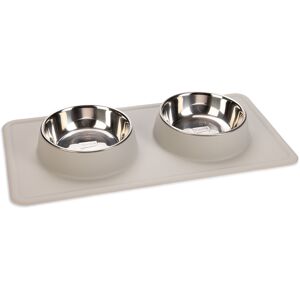 Karlie Stainless Steel Silicone Dex Diner Set Dog Bowl - 2 x 350ml, 14cm diameter Light Grey Karlie Stainless Steel Silicone Dex Diner Set Dog Bowl - 2 x 350ml, 14cm diameter Light Grey