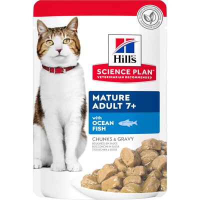 Hill's Science Plan Mature Adult Pouches - Ocean Fish 85g Hill's Science Plan Mature Adult Pouches - Ocean Fish 85g