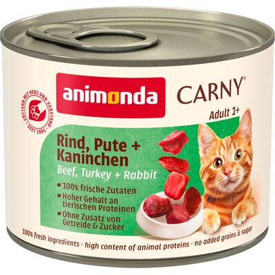 Animonda Carny Adult Beef, Turkey + Rabbit wet food - 200g Animonda Carny Adult Beef, Turkey + Rabbit wet food - 200g