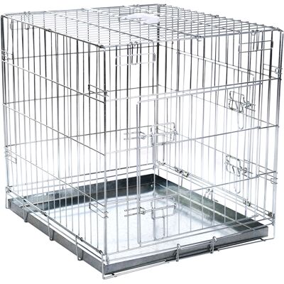 Dog Crate - 78 x 55 x 61 cm - Folding Metal Cage for Pets Dog Crate - 78 x 55 x 61 cm - Folding Metal Cage for Pets