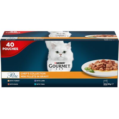 Purina Gourmet Perle Cat Food Chef's Collection - Mixed Flavors - 40 x 85g Purina Gourmet Perle Cat Food Chef's Collection - Mixed Flavors - 40 x 85g