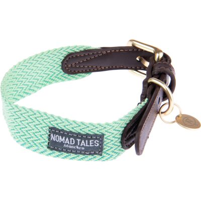 Nomad Tales Bloom Dog Collar - Mint, Adjustable, Chevron Pattern - Type: Collar Nomad Tales Bloom Dog Collar - Mint, Adjustable, Chevron Pattern - Type: Collar