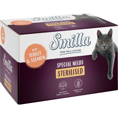 Smilla Sterilised - Low Fat Wet Cat Food - 36 x 85/100 g Smilla Sterilised - Low Fat Wet Cat Food - 36 x 85/100 g