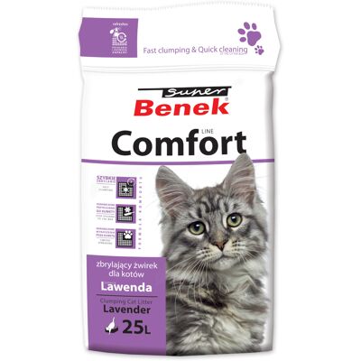 Benek Lavender Cat Litter - 25L - Comfortable & Odor Control Benek Lavender Cat Litter - 25L - Comfortable & Odor Control