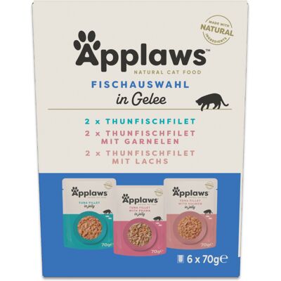 Applaws Adult Cat Pouches in Jelly Trial Pack 6 x 70g - Fish Selection (3 Varieties) Applaws Adult Cat Pouches in Jelly Trial Pack 6 x 70g - Fish Selection (3 Varieties)