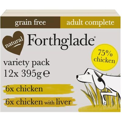Forthglade Complete Meal Grain-Free Adult Dog - Chicken & Chicken Liver - 12 x 395g Forthglade Complete Meal Grain-Free Adult Dog - Chicken & Chicken Liver - 12 x 395g