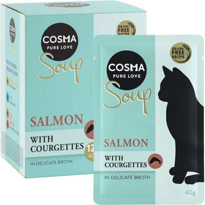 Cosma Salmon & Courgettes Wet Cat Food - 12/24/48 pcs Cosma Salmon & Courgettes Wet Cat Food - 12/24/48 pcs