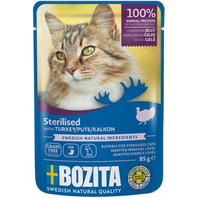 Bozita Swedish Turkey Cat Food Pouch - Sterilised 12x85g Bozita Swedish Turkey Cat Food Pouch - Sterilised 12x85g