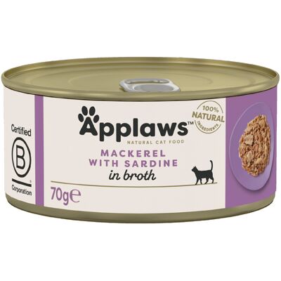 Applaws Cat Food - 70g Tuna/Mackerel in Broth - 24/6 x 70g Applaws Cat Food - 70g Tuna/Mackerel in Broth - 24/6 x 70g